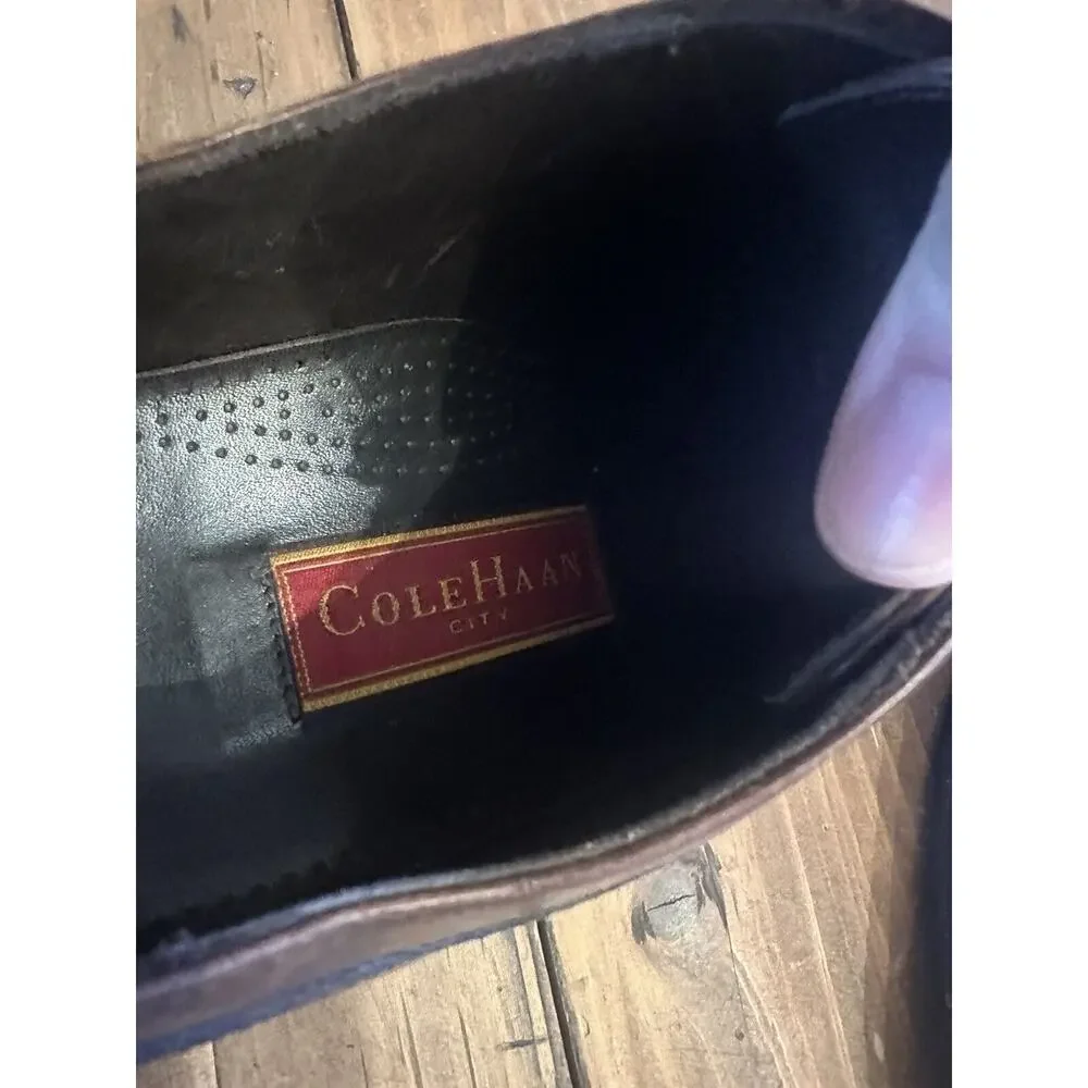 Cole Haan City Brown Leather Oxford Men’s Shoes Size 9.5M Cap Toe Stitch Office